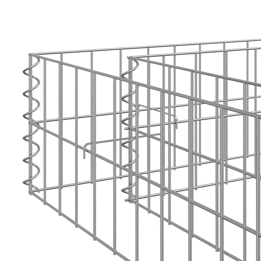 vidaXL Gabion Raised Bed Galvanised Steel 100x100x20 cm