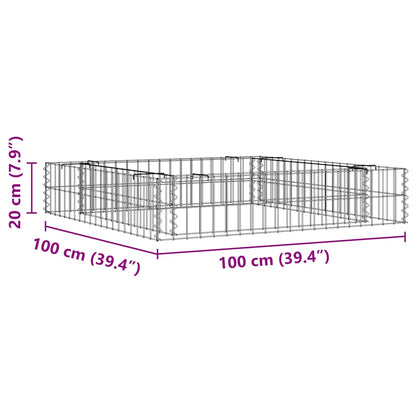 vidaXL Gabion Raised Bed Galvanised Steel 100x100x20 cm