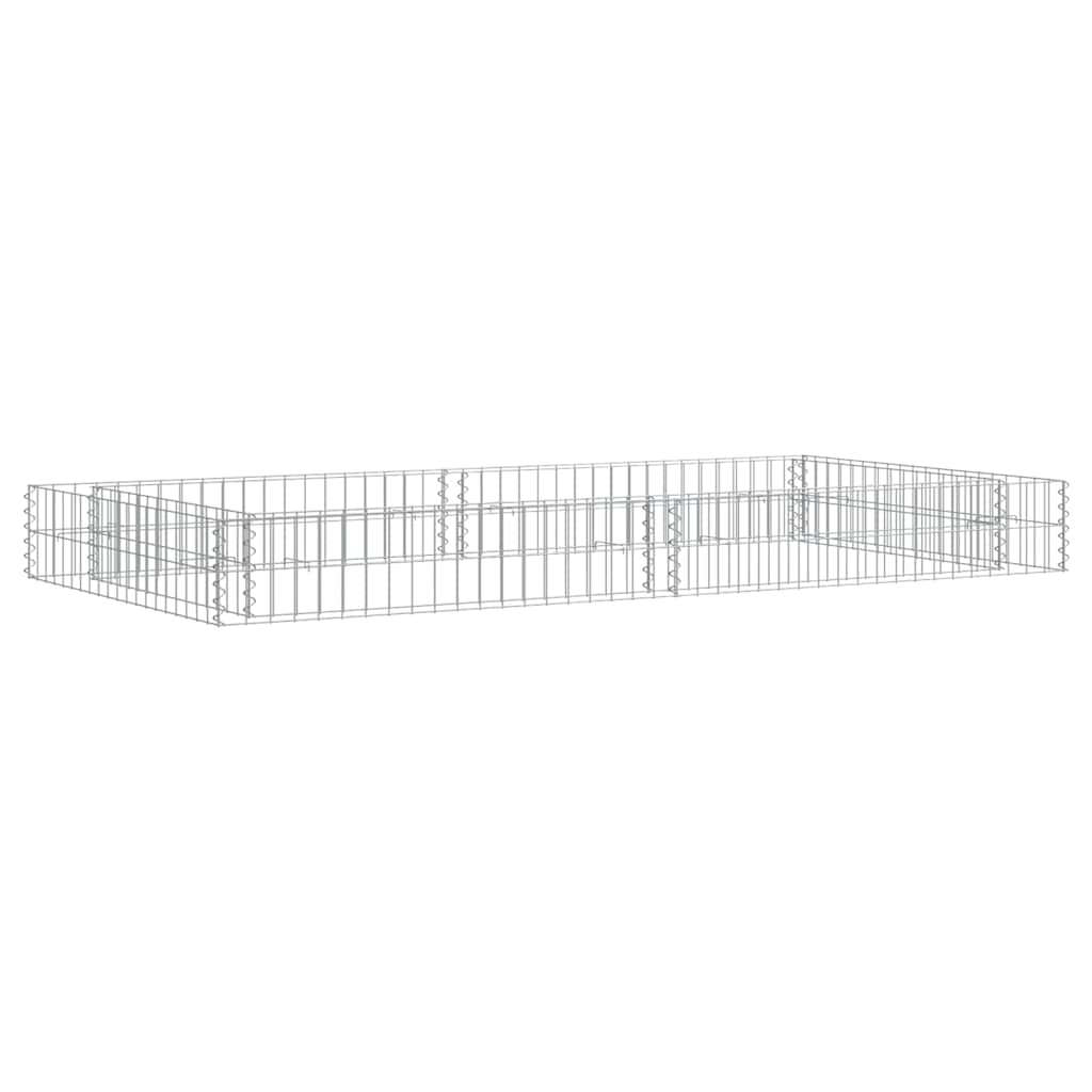 vidaXL Gabion Raised Bed Galvanised Steel 200x100x20 cm