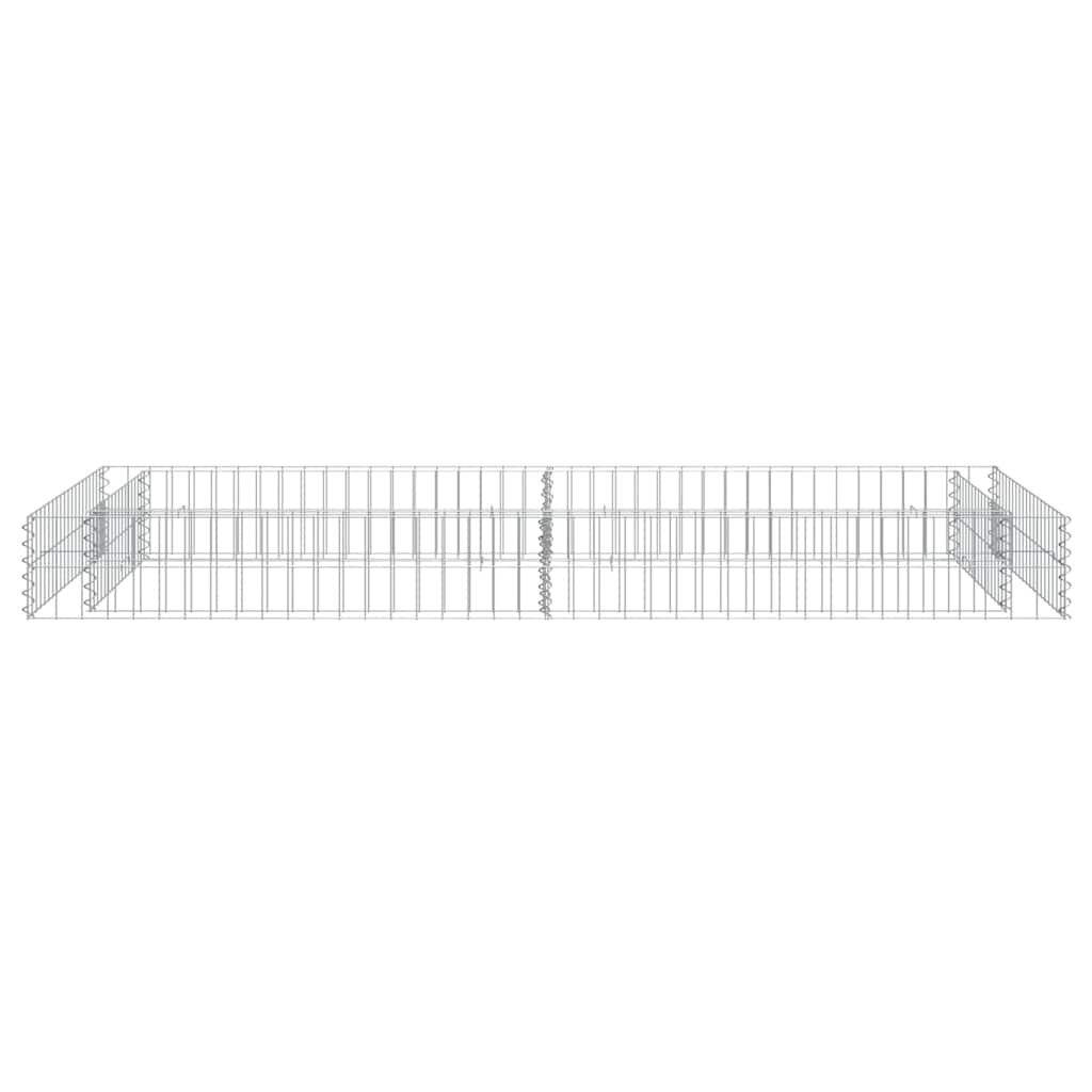 vidaXL Gabion Raised Bed Galvanised Steel 200x100x20 cm