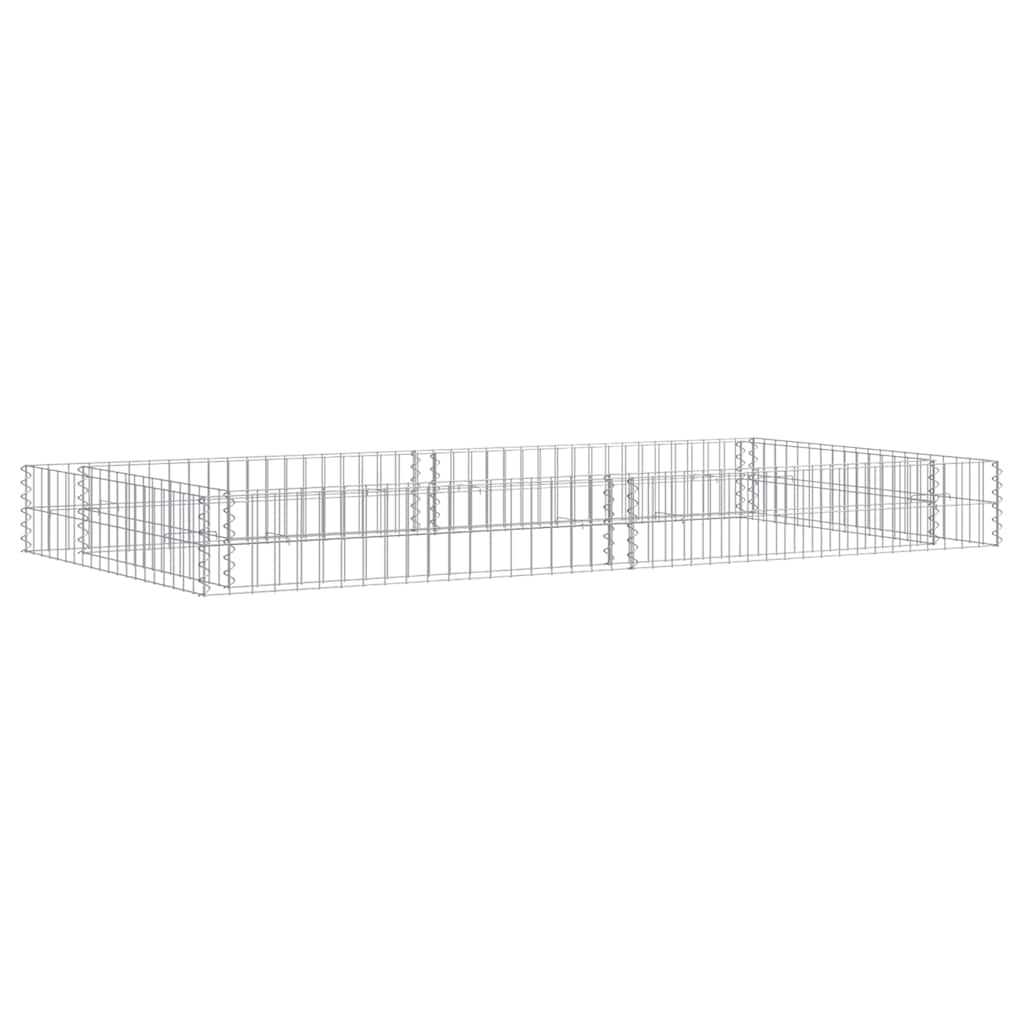 vidaXL Gabion Raised Bed Galvanised Steel 200x100x20 cm