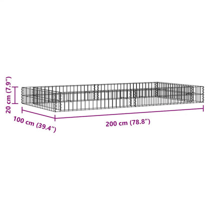 vidaXL Gabion Raised Bed Galvanised Steel 200x100x20 cm