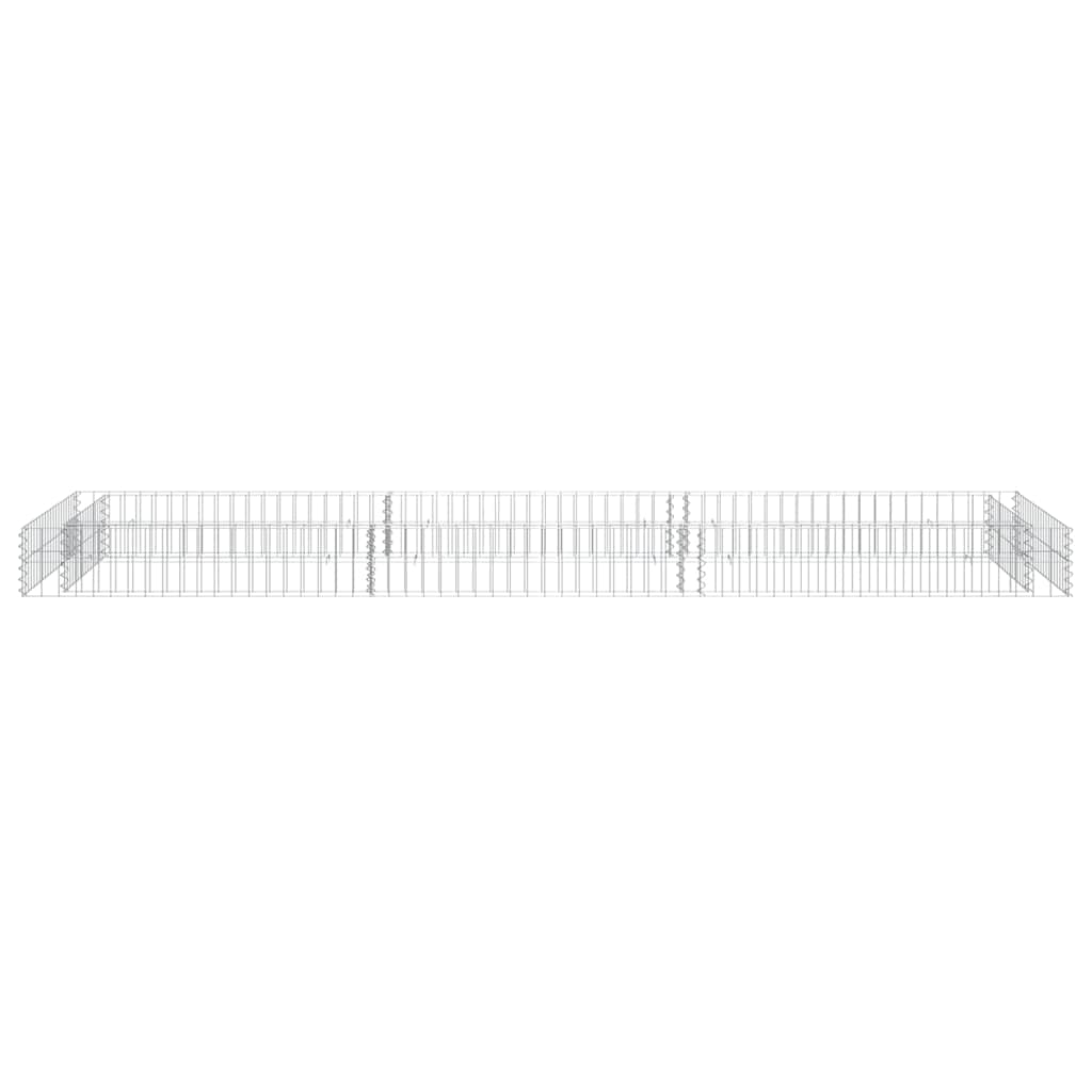 vidaXL Gabion Raised Bed Galvanised Steel 300x100x20 cm