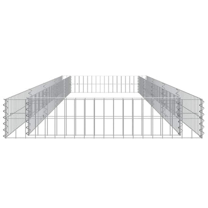 vidaXL Gabion Raised Bed Galvanised Steel 400x100x20 cm