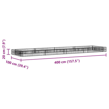 vidaXL Gabion Raised Bed | Silver | Galvanised Steel | Large