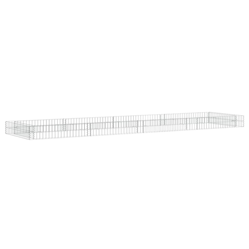 vidaXL Gabion Raised Bed Galvanised Steel 400x100x20 cm