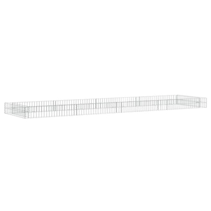 vidaXL Gabion Raised Bed Galvanised Steel 400x100x20 cm