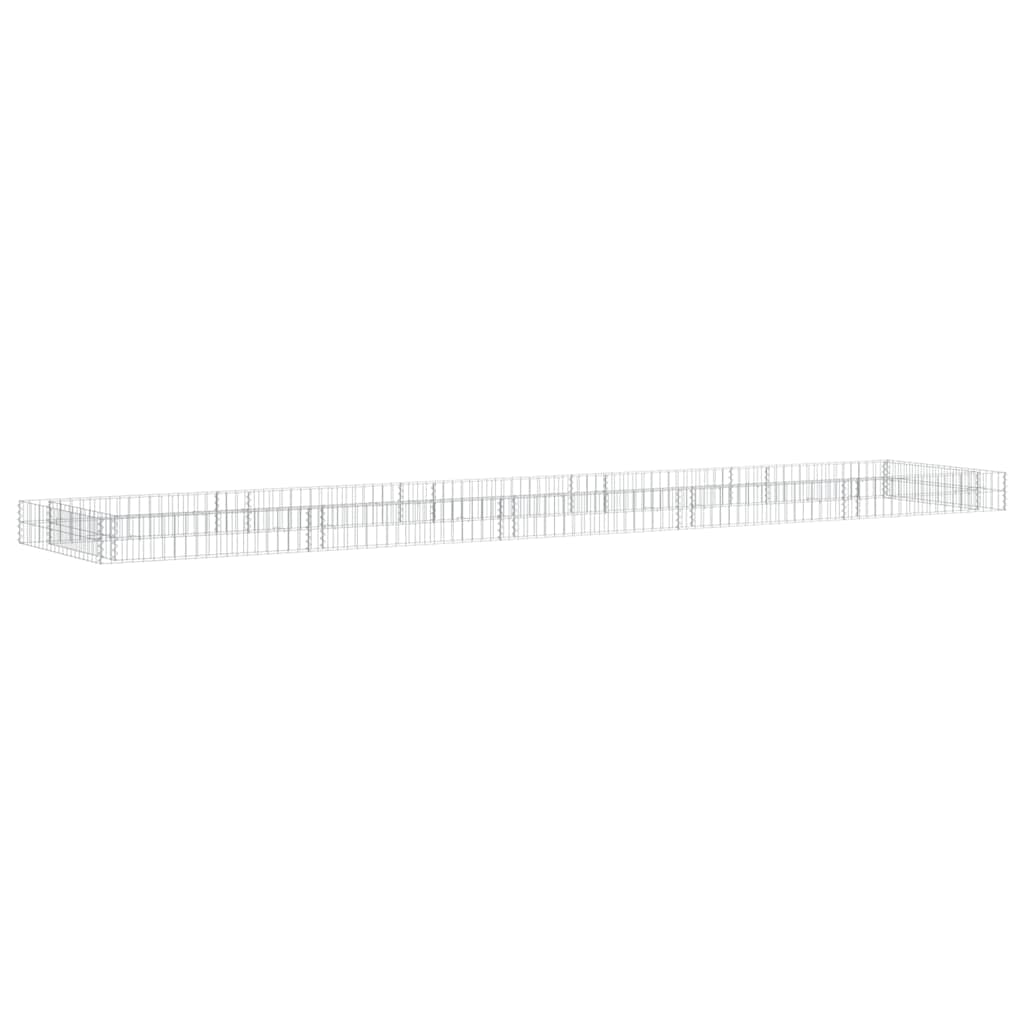 vidaXL Gabion Raised Bed Galvanised Steel 500x100x20 cm