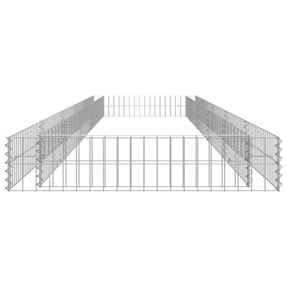 vidaXL Gabion Raised Bed Galvanised Steel 500x100x20 cm