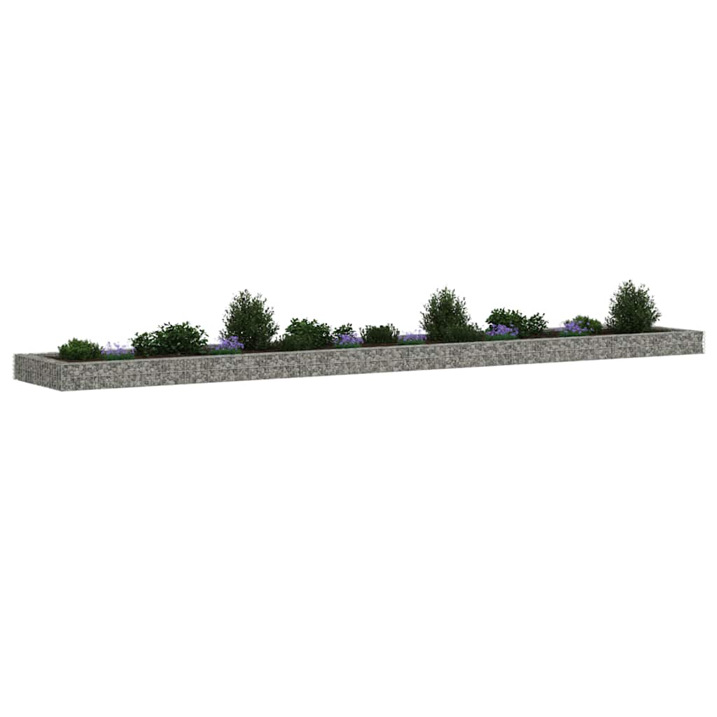 vidaXL Gabion Raised Bed Galvanised Steel 600x100x20 cm
