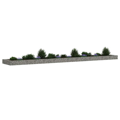 vidaXL Gabion Raised Bed Galvanised Steel 600x100x20 cm