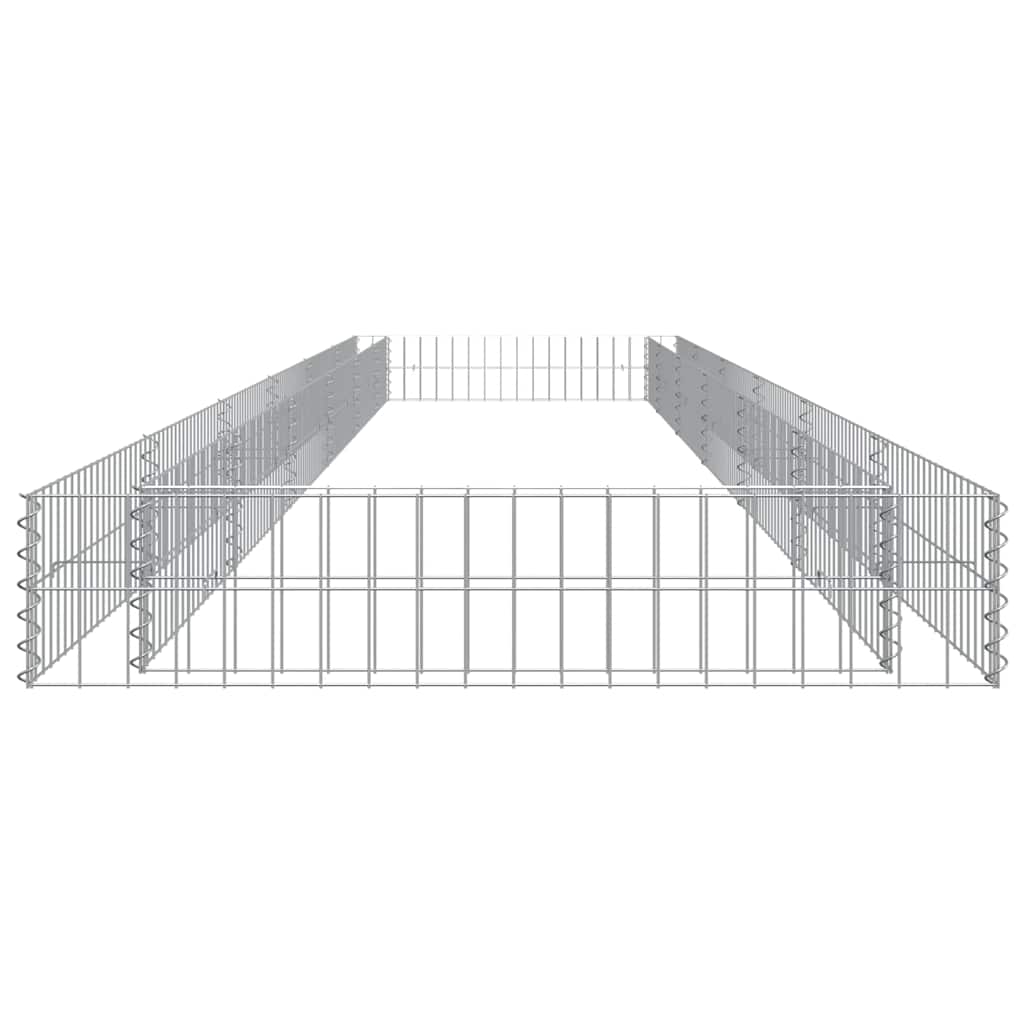vidaXL Gabion Raised Bed Galvanised Steel 600x100x20 cm
