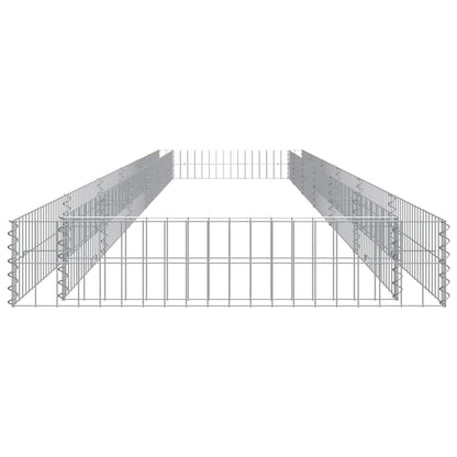 vidaXL Gabion Raised Bed Galvanised Steel 600x100x20 cm