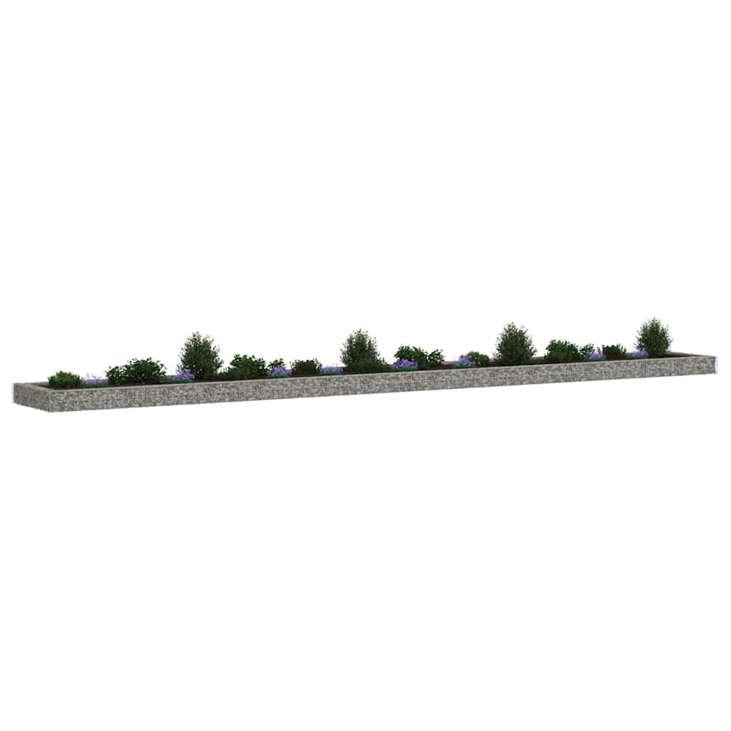 vidaXL Gabion Raised Bed Galvanised Steel 800x100x20 cm
