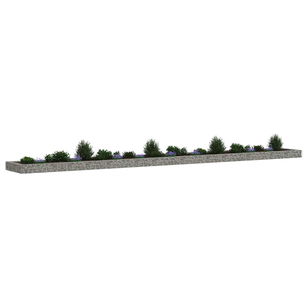 vidaXL Gabion Raised Bed Galvanised Steel 800x100x20 cm