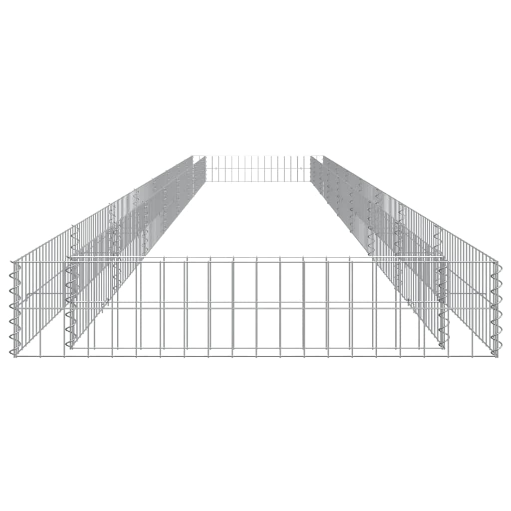 vidaXL Gabion Raised Bed Galvanised Steel 800x100x20 cm