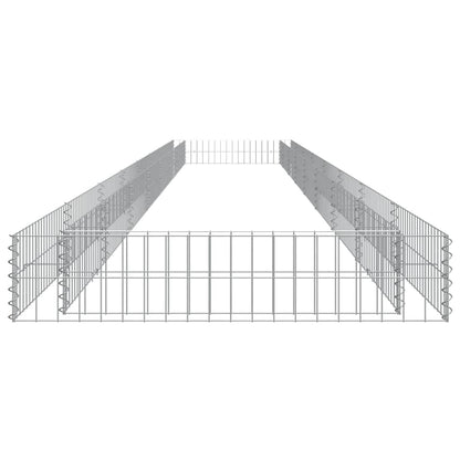 vidaXL Gabion Raised Bed Galvanised Steel 800x100x20 cm