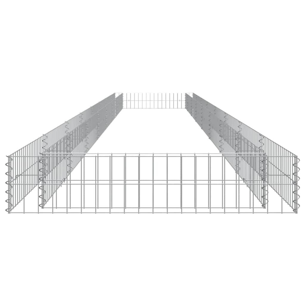 vidaXL Gabion Raised Bed Galvanised Steel 800x100x20 cm