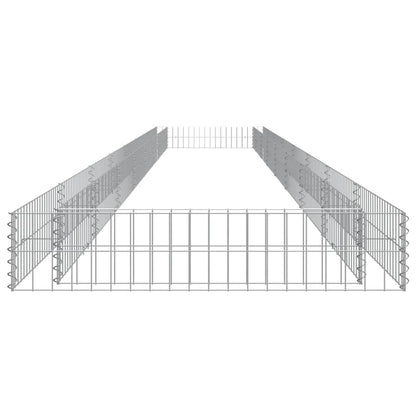 vidaXL Gabion Raised Bed Galvanised Steel 800x100x20 cm