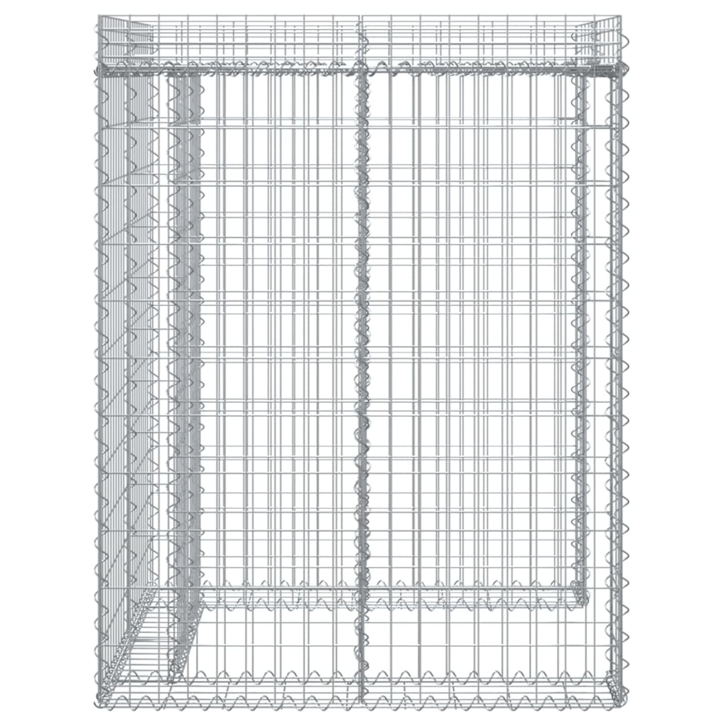 vidaXL Gabion Wall for Garbage Bin 110x91x120 cm Galvanised Iron