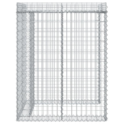 vidaXL Gabion Wall for Garbage Bin 110x91x120 cm Galvanised Iron