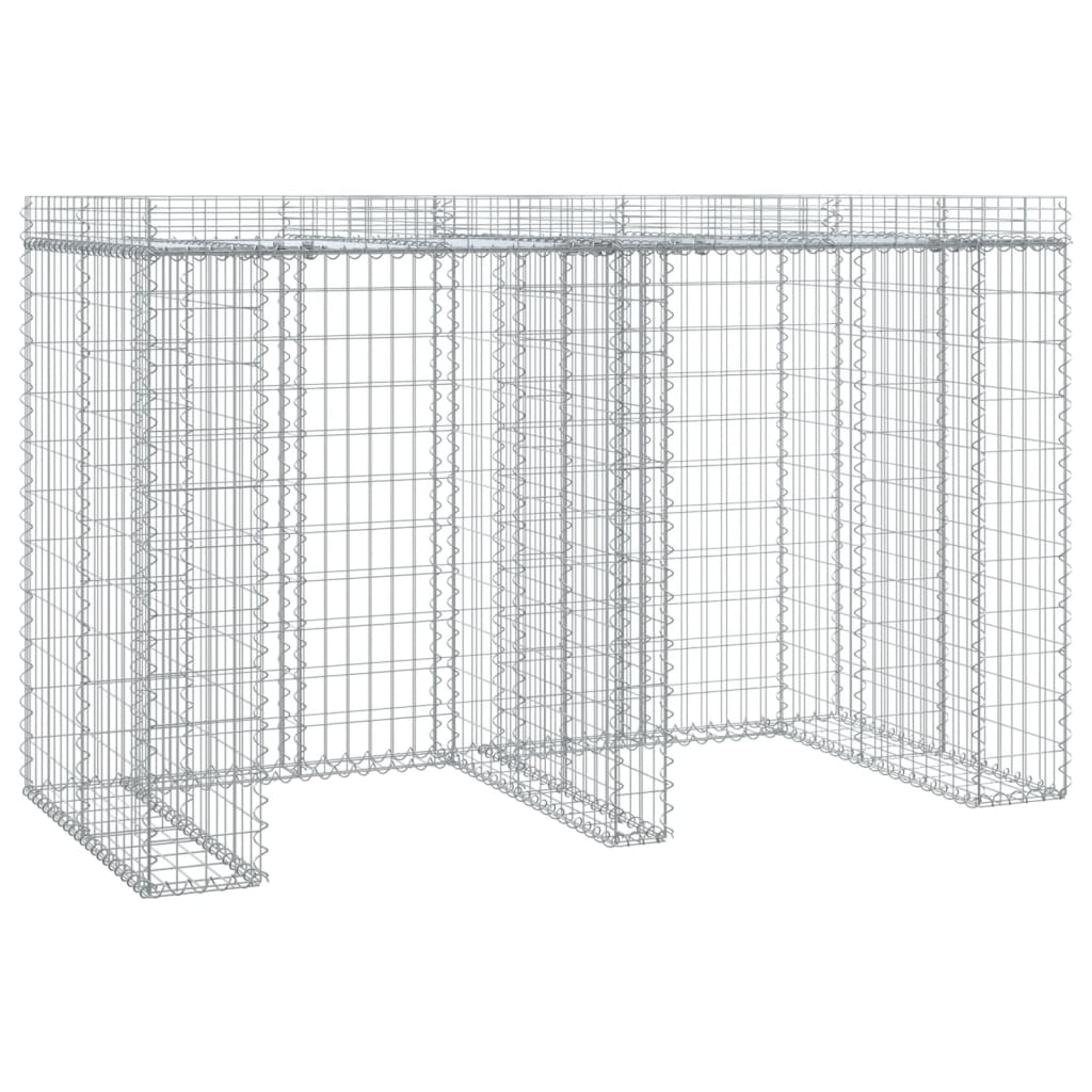 vidaXL Gabion Wall for Garbage Bin 192x91x120 cm Galvanised Iron