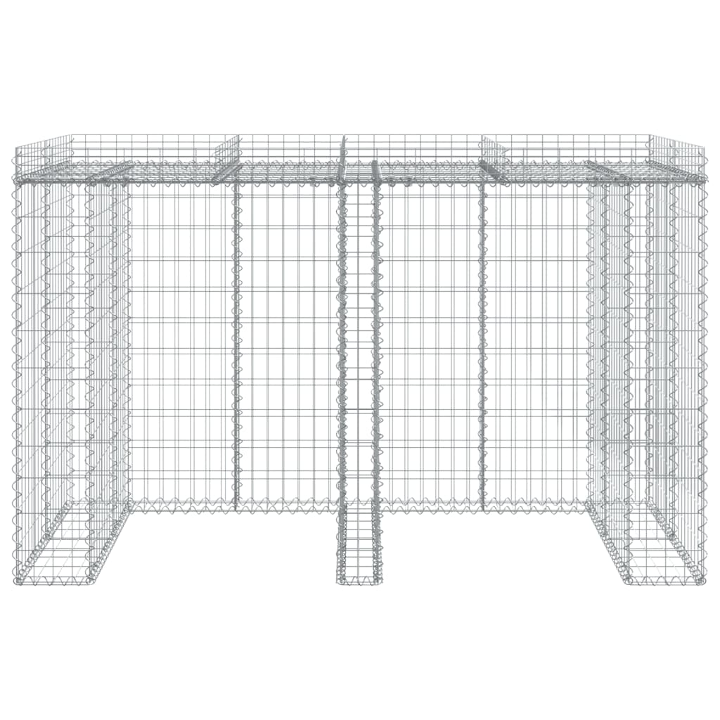 vidaXL Gabion Wall for Garbage Bin 192x91x120 cm Galvanised Iron