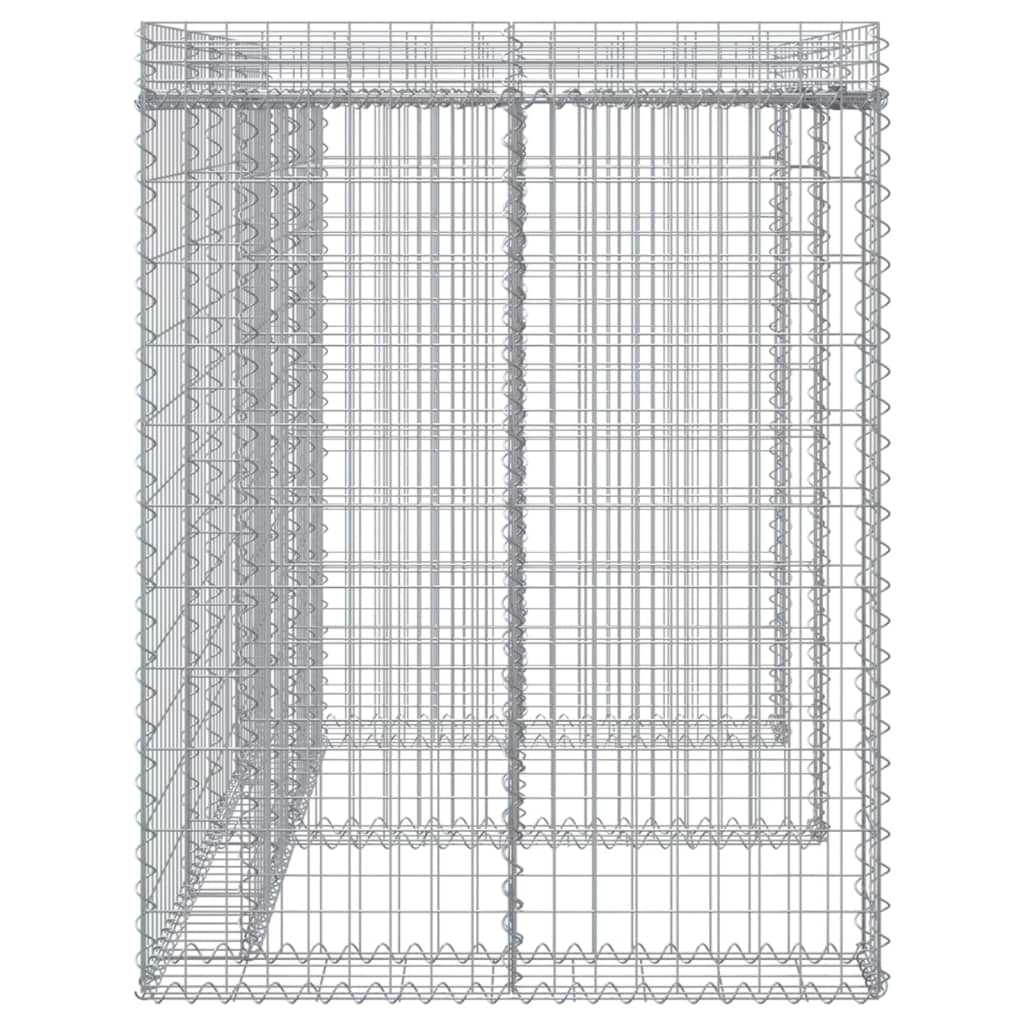 vidaXL Gabion Wall for Garbage Bin 192x91x120 cm Galvanised Iron