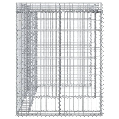 vidaXL Gabion Wall for Garbage Bin 192x91x120 cm Galvanised Iron