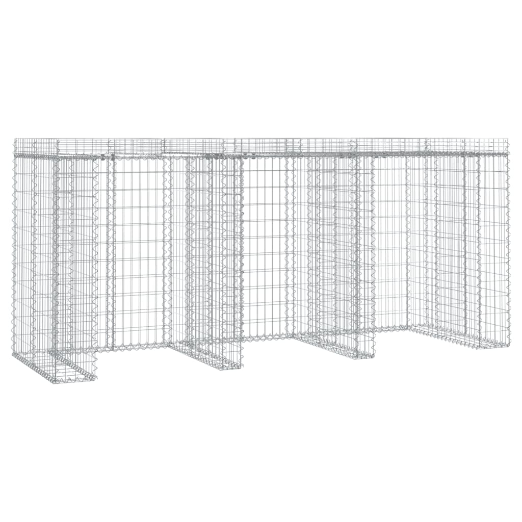 vidaXL Gabion Wall for Garbage Bin 270x91x120 cm Galvanised Iron