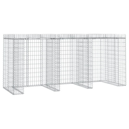vidaXL Gabion Wall for Garbage Bin 270x91x120 cm Galvanised Iron