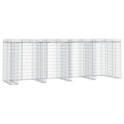 vidaXL Gabion Wall for Garbage Bin 350x91x120 cm Galvanised Iron