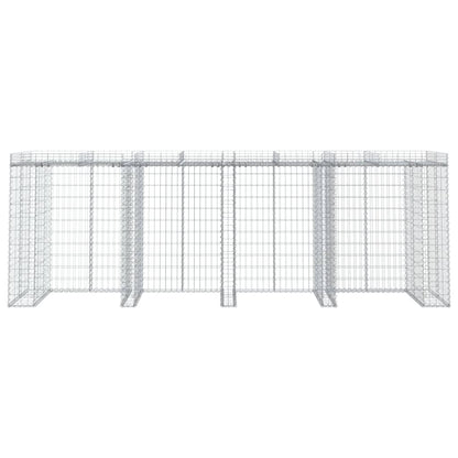 vidaXL Gabion Wall for Garbage Bin 350x91x120 cm Galvanised Iron