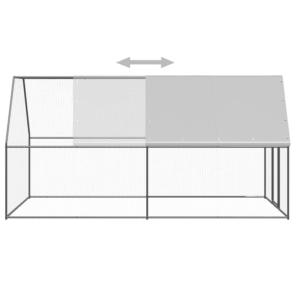 vidaXL Outdoor Chicken Cage 2x4x2 m Galvanised Steel