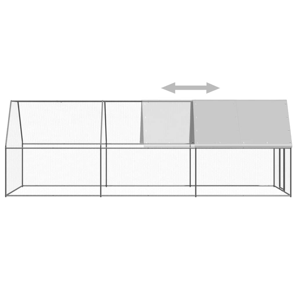vidaXL Outdoor Chicken Cage 2x6x2 m Galvanised Steel
