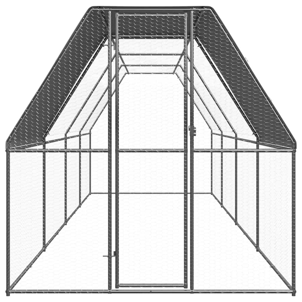 vidaXL Outdoor Chicken Cage 2x8x2 m Galvanised Steel