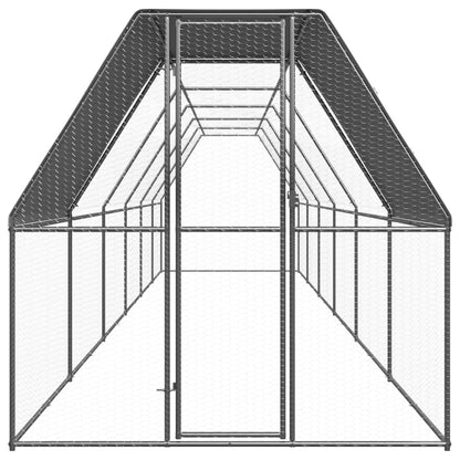 vidaXL Outdoor Chicken Cage 2x12x2 m Galvanised Steel