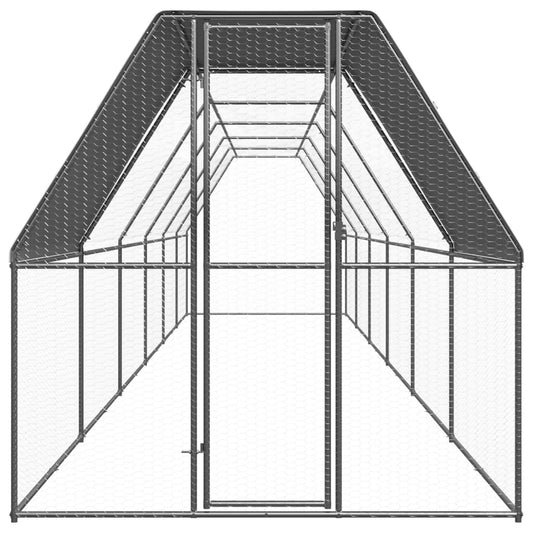 vidaXL Outdoor Chicken Cage 2x12x2 m Galvanised Steel