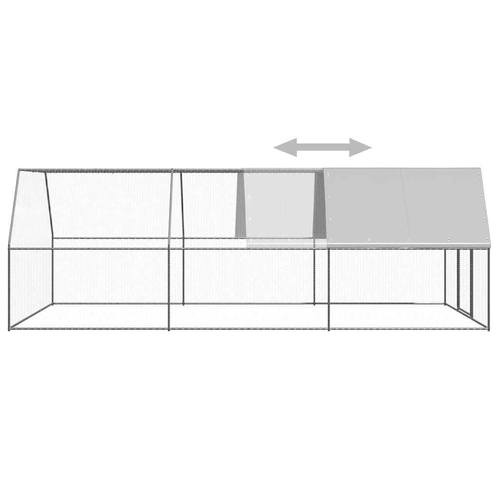 vidaXL Outdoor Chicken Cage 3x6x2 m Galvanised Steel