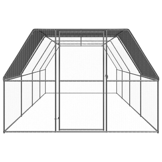 vidaXL Outdoor Chicken Cage 3x8x2 m Galvanised Steel