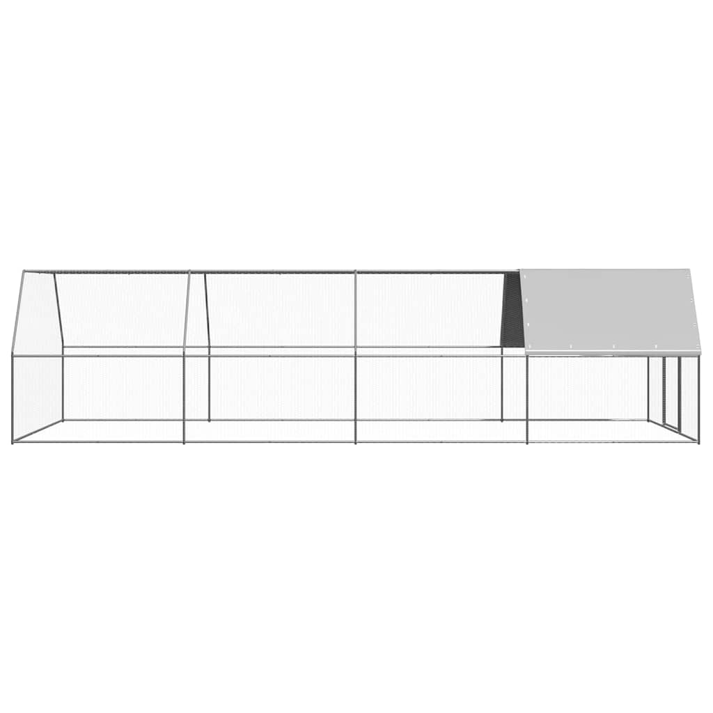 vidaXL Outdoor Chicken Cage 3x8x2 m Galvanised Steel