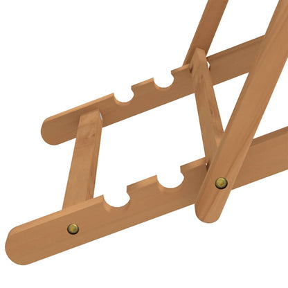 vidaXL Beach Chair | Cream | Solid teak wood, polyester fabric | Standard