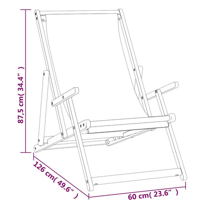 vidaXL Beach Chair | Cream | Solid teak wood, polyester fabric | Standard