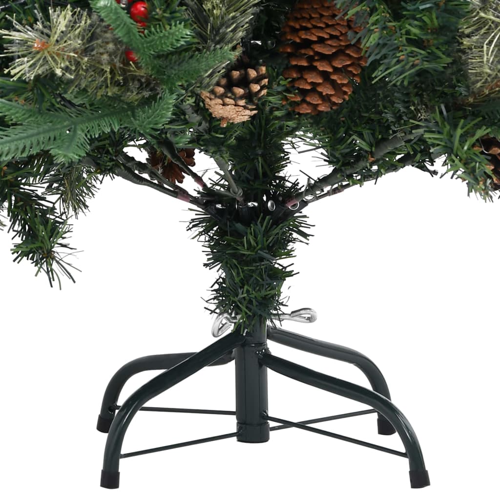 vidaXL Christmas Tree with Pine Cones Green 150 cm PVC&PE