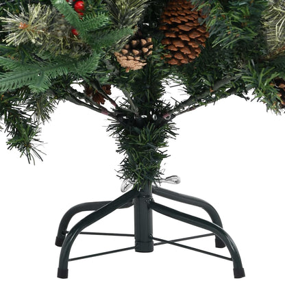 vidaXL Christmas Tree with Pine Cones Green 150 cm PVC&PE