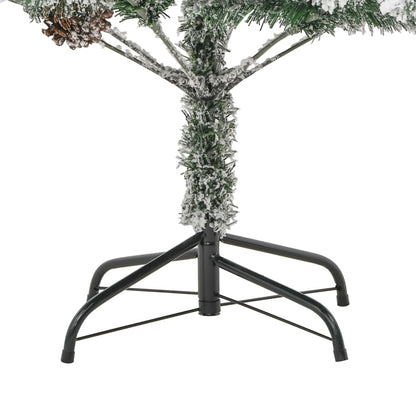 vidaXL Pre-lit Christmas Tree with Flocked Snow&Cones 225 cm PVC&PE