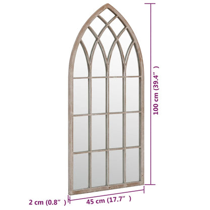 vidaXL Garden Mirror Sand 100x45 cm Iron for Outdoor Use