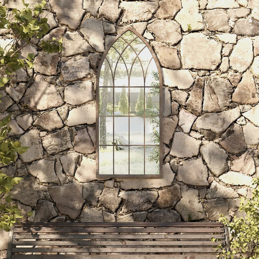 318341 vidaXL Garden Mirror Sand 100x45 cm Iron for Outdoor Use