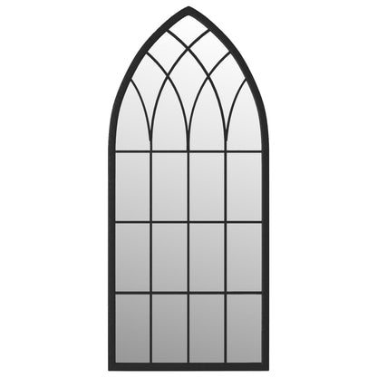 vidaXL Garden Mirror Black 100x45 cm Iron for Outdoor Use