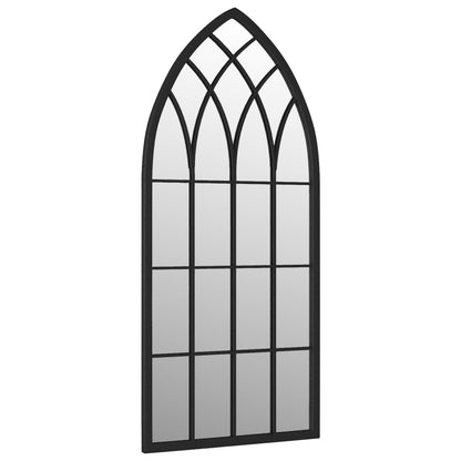 vidaXL Garden Mirror | Black | Iron, Glass | 70x30 cm | Decorative Inlays